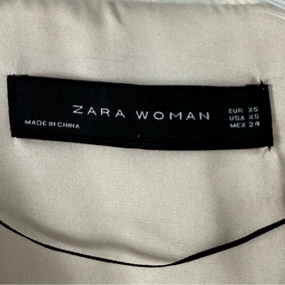 Zara Woman Faux Fur Colorblock Jacket – Cream & Taupe – XS - Picture 8 of 8